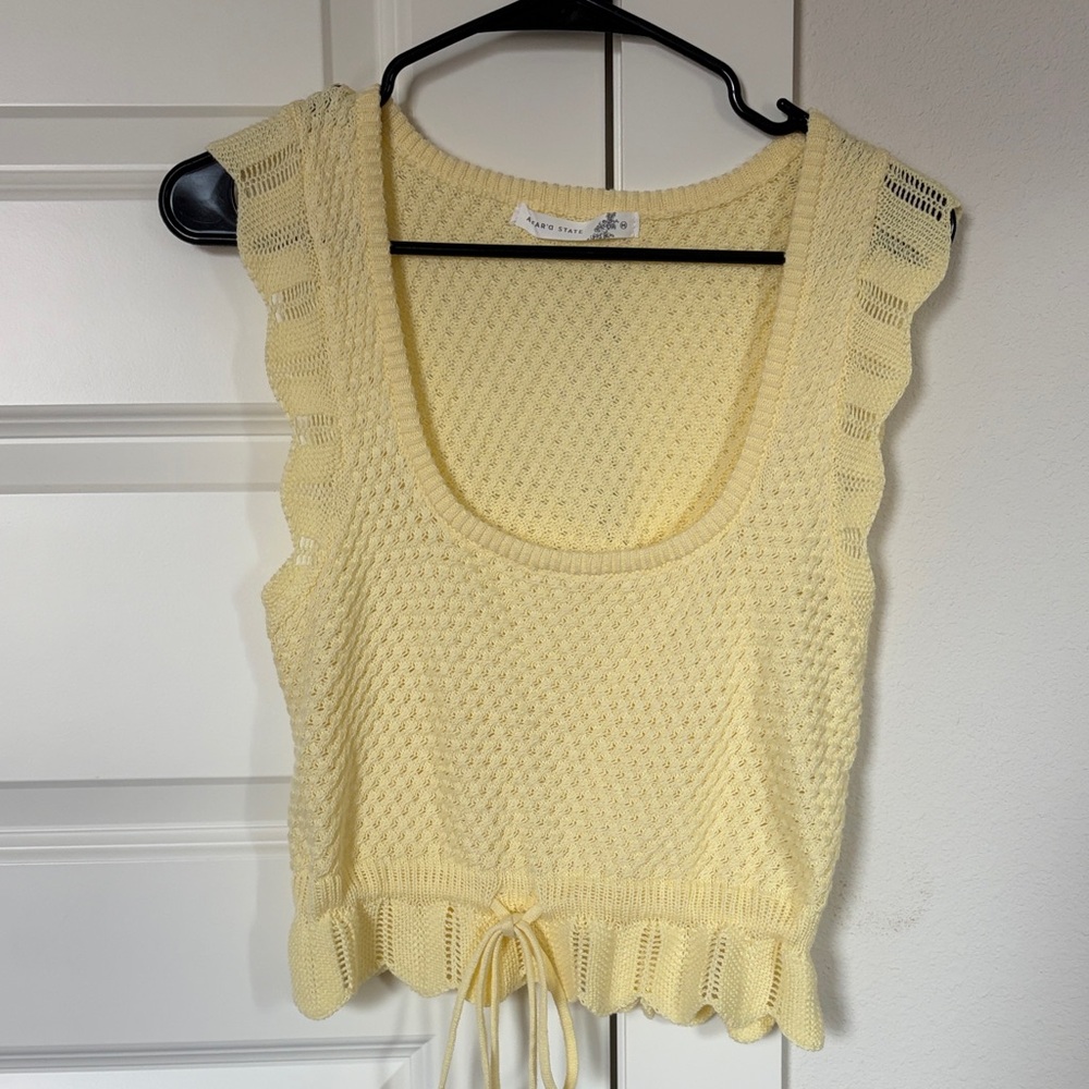 Altar'd State Yellow Knit Crop Top
